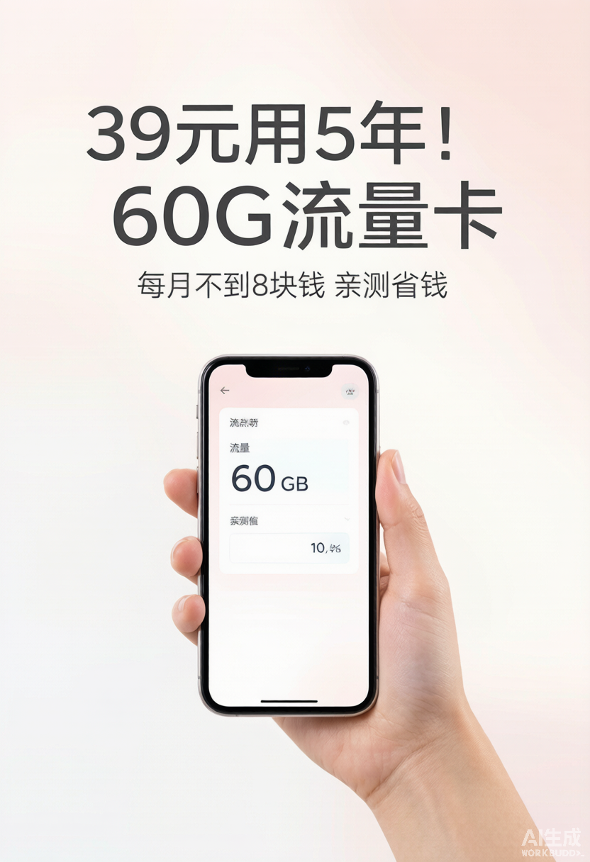 中国广电流量卡｜60G/月 · 39元包5年