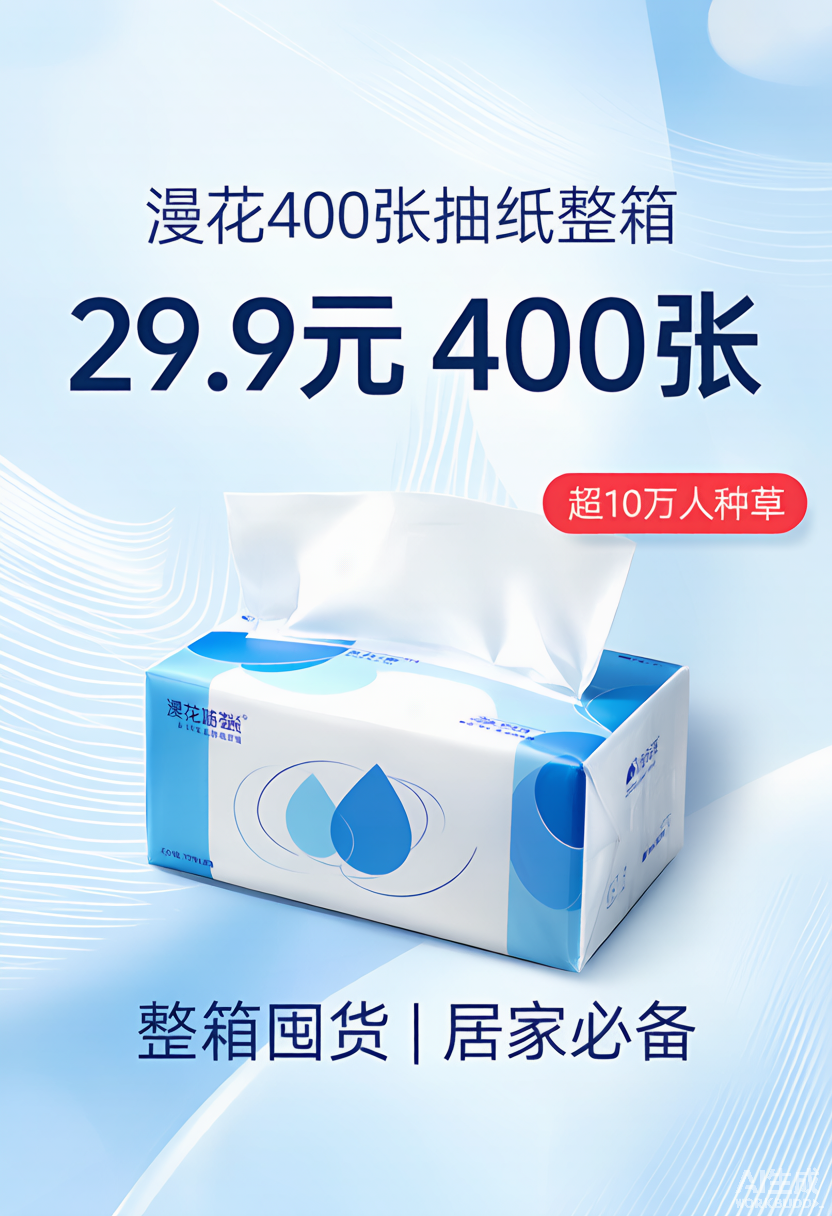 漫花400张抽纸整箱