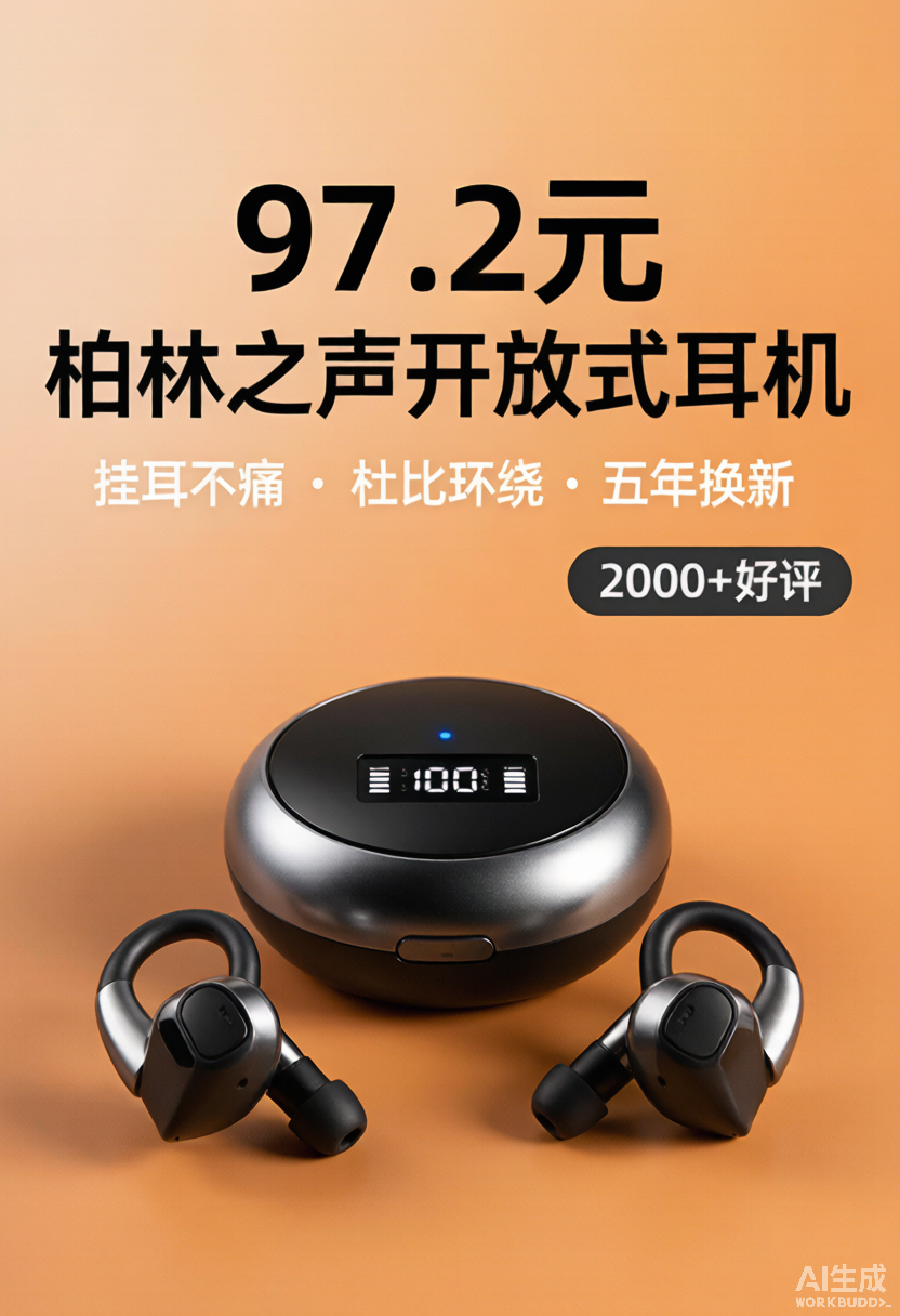 宇甸柏林之声2026挂耳开放式蓝牙耳机