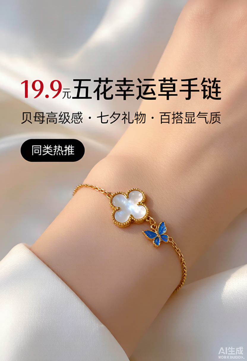 DILOXIN五花幸运草手链