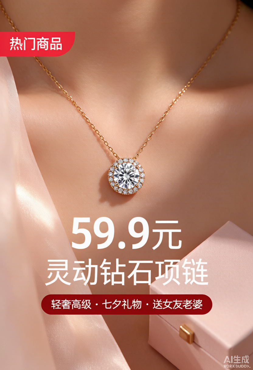 灵动钻石项链
